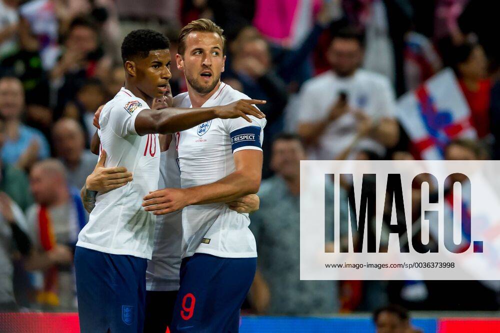 Marcus Rashford of England celebrates scoring the opening goal during the UEFA Nation League, Group 4, League A match between England and Spain at Wembley Stadium, London, England on 8 September 2018. Salvio Calabrese Soccer: England v Spain.UEFA Nation League Group Stage.8 9 2018 - ZUMAa181 20180908_zaa_a181_083