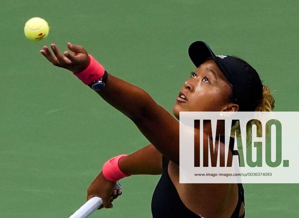 Naomi Osaka of Japan serves to Serena Williams of the United States in their Woman s Singles Final match in Arthur Ashe Stadium at the 2018 US Open Tennis Championships at the USTA Billie Jean King National Tennis Center in New York City on September 8, 2018. NYP20180908404 RAYxSTUBBLEBINE