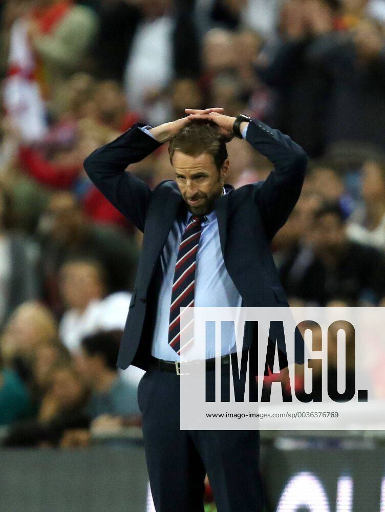 Gareth Southgate (England coach), dejection after a late England miss, at the UEFA Nations League A, Group 4, between England and Spain, at Wembley Stadium, London, on September 8, 2018. **THIS PICTURE IS FOR **