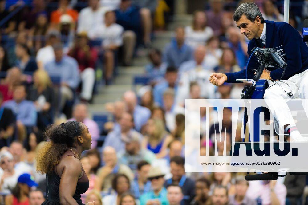Serena Williams of the United States argues with officials during the womens final of the 2018 US Open Grand Slam tennis tournament. New York, USA. September 8th 2018. 2018 US Open - 8 Sep - ZUMAa181 20180908_zaa_a181_194