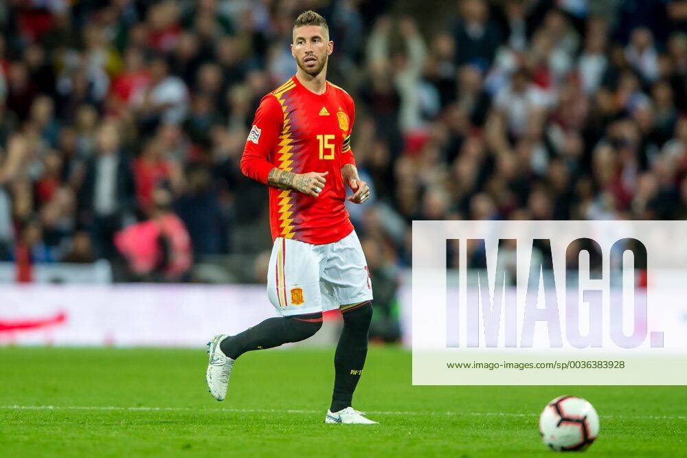 Sergio Ramos of Spain during the UEFA Nation League, Group 4, League A match between England and Spain at Wembley Stadium, London, England on 8 September 2018.