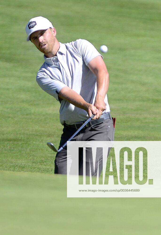 Albuquerque, NEW MEXICO, U.S. - 091318 .Sam Saunders,<cq>,hits the ball shot in the Final Round of the New Mexico Open held at Sandia Golf Course .Photographed on Thursday September 13, 2018 Journal News - September 13, 2018 - ZUMAab1_ 85445266st