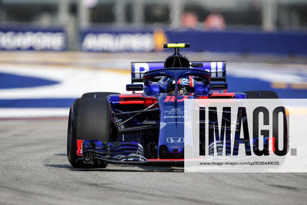 14th September 2018, Marina Bay Street Circuit, Singapore; Formula One Grand Prix of Singapore, Friday free practice; Red Bull Toro Rosso Honda driver Pierre Gasly ActionPlus12062000 StephenxBlackberry
