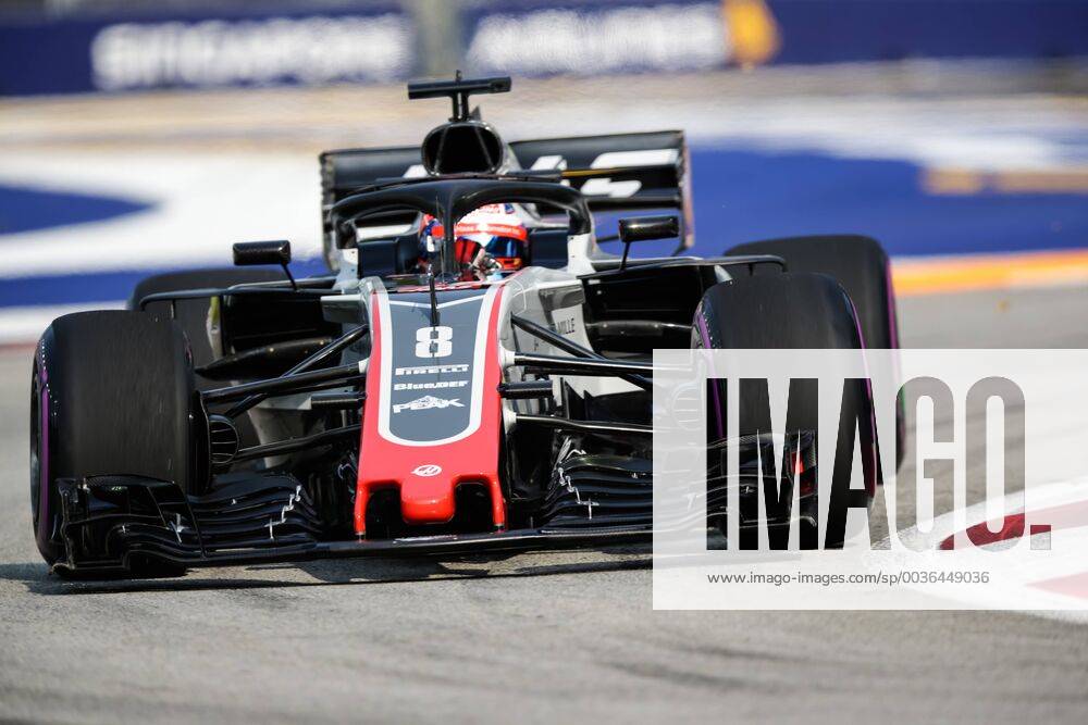 14th September 2018, Marina Bay Street Circuit, Singapore; Formula One Grand Prix of Singapore, Friday free practice; Haas driver Romain Grosjean ActionPlus12062001 StephenxBlackberry