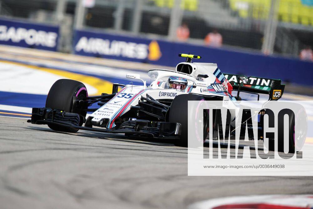 14th September 2018, Marina Bay Street Circuit, Singapore; Formula One Grand Prix of Singapore, Friday free practice; Williams Martini driver Sergey Sirotkin ActionPlus12062003 StephenxBlackberry