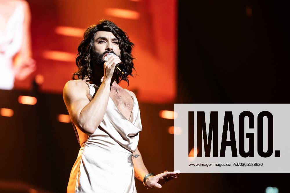 AMSTERDAM - Conchita Wurst during the Great Eurovision Song Contest party in Ziggo Dome. The event is being organized for the second time, with former participants of the Eurovision Song Contest performing their song again. ANP EVA PLEVIER netherlands out - belgium out