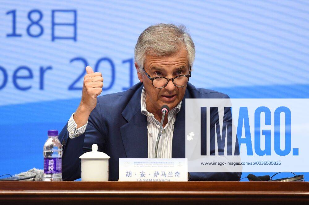 (180918) -- BEIJING, Sept. 18, 2018 -- IOC Vice-President Juan Antonio Samaranch Salisachs speaks during the press conference PK Pressekonferenz of the 3rd meeting of the IOC Coordination Commission for the XXIV Olympic Winter games Winterspiele Spiele Summer games Beijing 2022 in Beijing, capital of China, Sept. 18, 2018. ) (SP)CHINA-BEIJING-2022 OLYMPIC WINTER GAMES-IOC COORDINATION COMMISSION-PRESS CONFERENCE (CN) JuxHuanzong