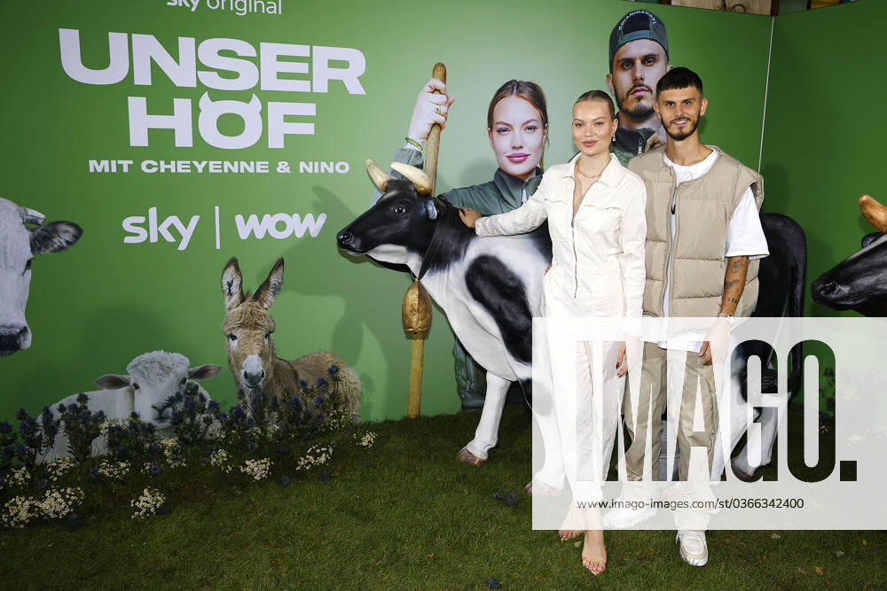 Cheyenne Ochsenknecht and her husband Nino Ochsenknecht Sifkovits at the photo session for the launch of the new Sky documentary series Soap Unser Hof with Cheyenne and Nino on 21 11 2023 in Berlin Cheyenne Ochsenknecht husband Nino present their own new Sky series Unser Hof in Berlin