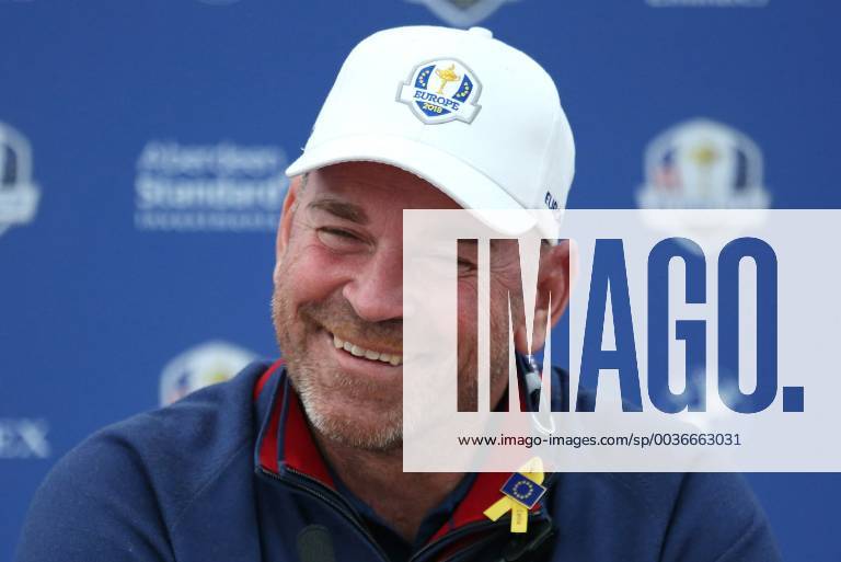 Team Europe Captain Thomas Bjorn holds a press conference PK Pressekonferenz on the first practice day of the Ryder Cup 2018 at Le Golf National in Guyancourt near Paris on September 25, 2018. Team USA defends the Ryder Cup against Team Europe in the three-day tournament starting on Friday, September 28th. PAR20180925074 DAVIDxSILPA