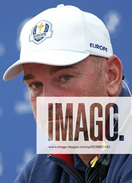 Team Europe Captain Thomas Bjorn holds a press conference PK Pressekonferenz on the first practice day of the Ryder Cup 2018 at Le Golf National in Guyancourt near Paris on September 25, 2018. Team USA defends the Ryder Cup against Team Europe in the three-day tournament starting on Friday, September 28th. PAR20180925072 DAVIDxSILPA