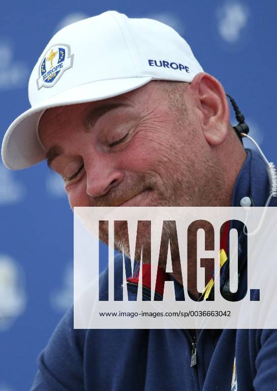 Team Europe Captain Thomas Bjorn holds a press conference PK Pressekonferenz on the first practice day of the Ryder Cup 2018 at Le Golf National in Guyancourt near Paris on September 25, 2018. Team USA defends the Ryder Cup against Team Europe in the three-day tournament starting on Friday, September 28th. PAR20180925075 DAVIDxSILPA