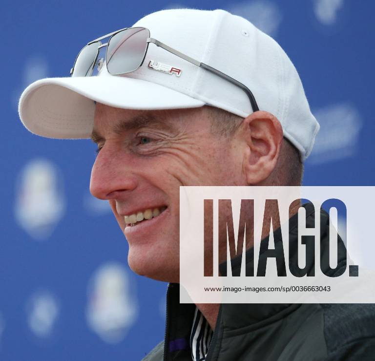 Team USA Captain Jim Furyk holds a press conference PK Pressekonferenz on the first practice day of the Ryder Cup 2018 at Le Golf National in Guyancourt near Paris on September 25, 2018. Team USA defends the Ryder Cup against Team Europe in the three-day tournament starting on Friday, September 28th. PAR20180925077 DAVIDxSILPA
