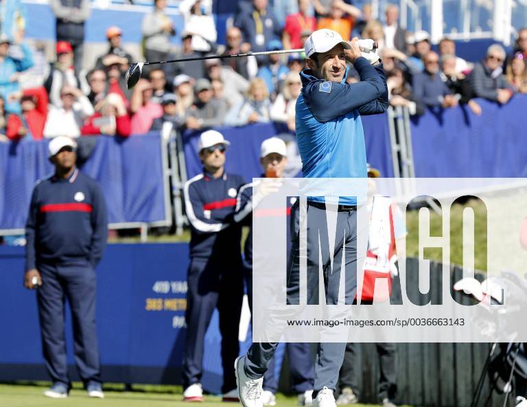 Former Portuguese soccer player Luis Figo during a practice session for the Ryder Cup 2018 at The Golf National in Saint Quentin-En-Yvelines, near Paris, France, 25 September 2018. The Ryder Cup 2018 runs from 25 to 30 September. RYDER CUP !ACHTUNG: NUR REDAKTIONELLE NUTZUNG!