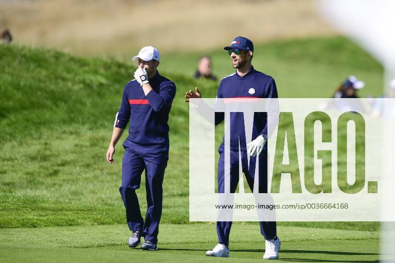 Michael Phelps (Celeb Team USA) Nick Jonas (Celeb Team USA) CELEBRITES : Match des Celebrites - Ryder Cup - 25 09 2018 JBAutissier Panoramic