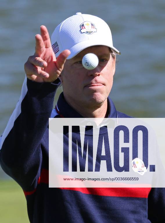 Greg Kinnear throws his ball during a Ryder Cup 2018 celebrity tournament at Le Golf National in Guyancourt near Paris on September 25, 2018. The three-day main event Ryder Cup featuring Team USA versus Team Europe starts Friday, September 28th. PAR20180925089 DAVIDxSILPA