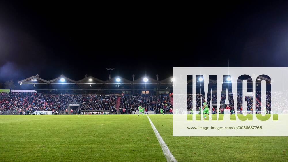 Sold out stadium full bleachers football 3 league SpVgg Unterhaching TSV 1860 Munich DFB REGULATIONS PROHIBIT ANY USE OF PHOTOGRAPH AS IMAGE SEQUENCES AND OR QUASI VIDEO