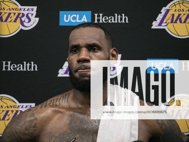 El Segundo, California, U.S - LeBron James 23 of the L.A. Lakers during a press conference PK Pressekonferenz after practice at the UCLA Health Training Center on Wednesday September 26, 2018 in El Segundo, California. L.A. Lakers Practice - ZUMAp124 20180926_zaa_p124_011