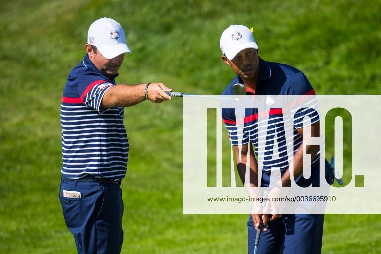 2018 Ryder Cup Practice Day, Albatros Course, Le Golf National, Saint-Quentin-en-Yvelines, Paris 27 9 2018 USA s Patrick Reed with Tiger Woods Patrick Reed with Tiger Woods 27 9 2018