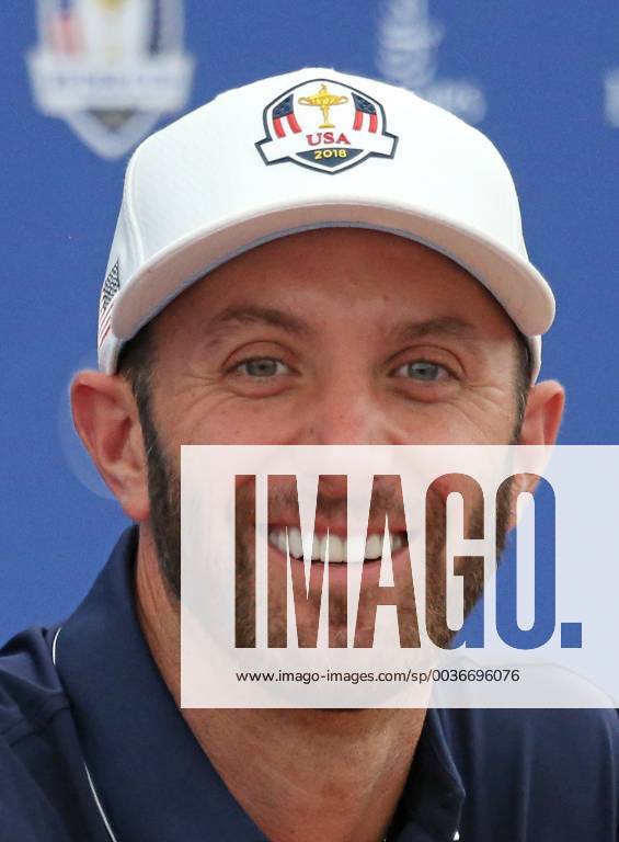 Dustin Johnson speaks during a press conference PK Pressekonferenz a day before the start of the Ryder Cup at Le Golf National in Guyancourt near Paris on September 27, 2018. The Ryder Cup takes place every two years and features Team USA versus Team Europe, with venues alternating between the U.S and Europe each competition. PAR20180927008 DAVIDxSILPA