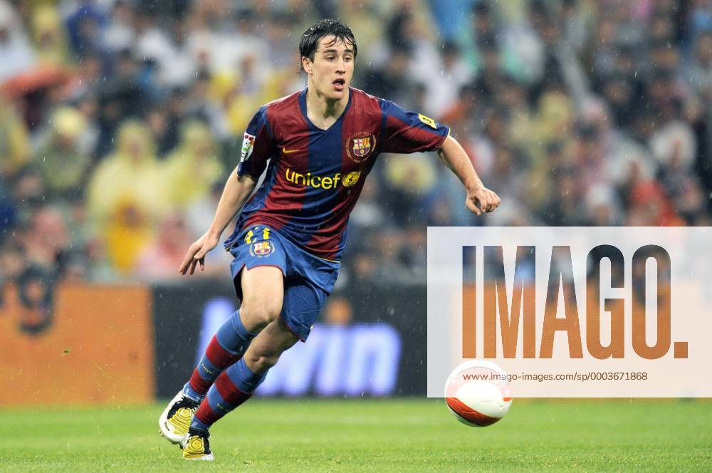 Bojan Krkic (FC Barcelona) am Ball - Fußball Herren Primera Division 2007 2008, 1. Spanische Liga, FC Barcelona, Barca, Einzelbild Madrid Dynamik, Fußball Herren Primera Division 2007 2008, 1. Spanische Liga, FC Barcelona, Barca, Einzelbild Madrid Dynamik,