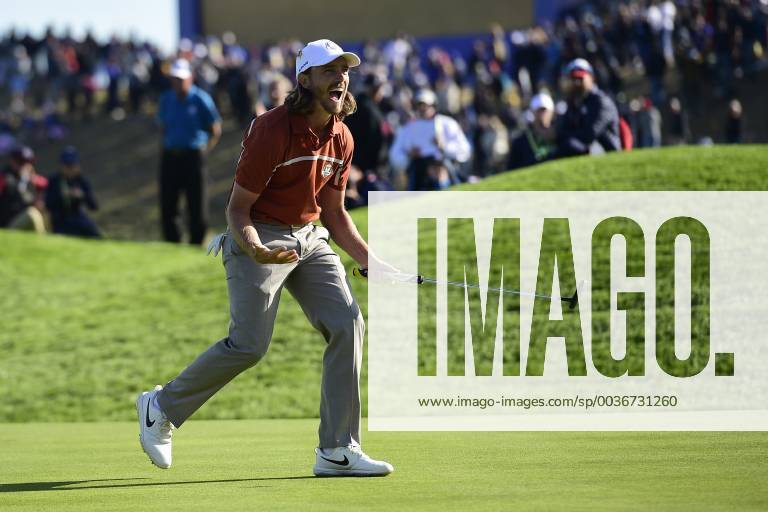 Joie de Tommy Fleetwood of England (Team Europ) GOLF : Ryder Cup 2018 - Guyancourt - 29 09 2018 JBAutissier Panoramic