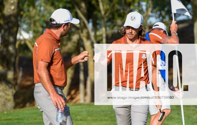 Joie de Francesco Molinari ( Europe ) - Tommy Fleetwood ( Europe ) GOLF : Ryder cup - St Quentin en Yvelines - 29 09 2018 FedericoPestellini Panoramic