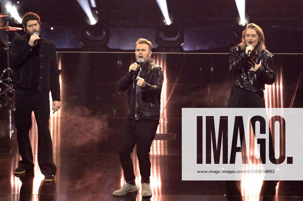Howard Donald, Gary Barlow and Mark Owen from Take That on the ZDF entertainment show Wetten, dass live from Messe Offenburg Ortenau Offenburg, 25 11 2023 Foto:xF.xFuturexImagex wetten_dass_2740
