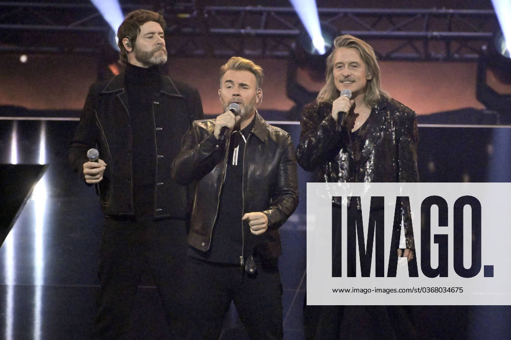 Howard Donald, Gary Barlow and Mark Owen from Take That on the ZDF entertainment show Wetten, dass live from Messe Offenburg Ortenau Offenburg, 25 11 2023 Foto:xF.xFuturexImagex wetten_dass_2852