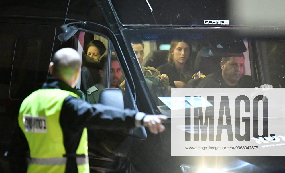 (231126) -- RAMAT GAN, Nov. 26, 2023 -- A vehicle carrying hostages released from the Gaza Strip arrives at a hospital in Ramat Gan, Israel, Nov. 26, 2023. Israel received on late Saturday night the second batch of hostages released from the Gaza Strip after a delay of over seven hours, the Israeli army said. ( via Xinhua) (FOCUS)ISRAEL-RAMAT GAN-HOSTAGES-HOSPITAL JINI
