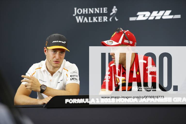 Motorsports: FIA Formula One World Championship WM Weltmeisterschaft 2018, Grand Prix of Japan, World Championship 2018 Grand Prix Japan , 5 Sebastian Vettel (GER, Scuderia Ferrari) 2 Stoffel Vandoorne (BEL, McLaren Honda), Suzuka Japan
