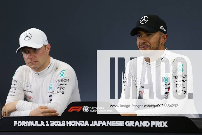 Photo4 LaPresse 06 10 2018 Suzuka, Japan Grand Prix Formula One Japan 2018 In the pic:pole position Lewis Hamilton (GBR) Mercedes AMG F1 W09Lewis Hamilton (GBR) Mercedes AMG F1 W09 , Valtteri Bottas