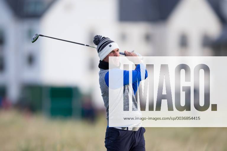 6th October 2018, Carnoustie Golf Links, Carnoustie, Scotland; Alfred Dunhill Links Championship, third round; Former England cricket international Michael Paul Vaughan plays his shot from the tee on the second hole ActionPlus12068458 DavidxYoung
