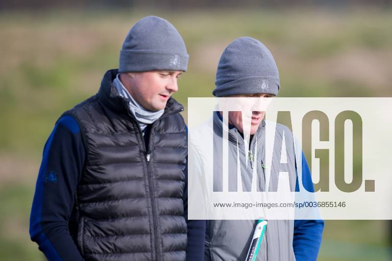6th October 2018, Carnoustie Golf Links, Carnoustie, Scotland; Alfred Dunhill Links Championship, third round; Singer Tom Chaplin and former champion jockey Sir Anthony McCoy chat ActionPlus12068484 DavidxYoung
