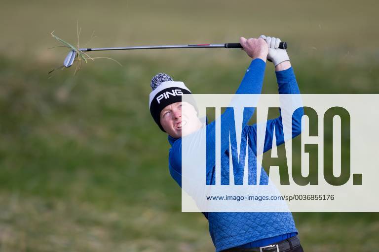 6th October 2018, Carnoustie Golf Links, Carnoustie, Scotland; Alfred Dunhill Links Championship, third round; Robin Dawson of Ireland plays his shot from the rough on the second hole ActionPlus12068492 DavidxYoung
