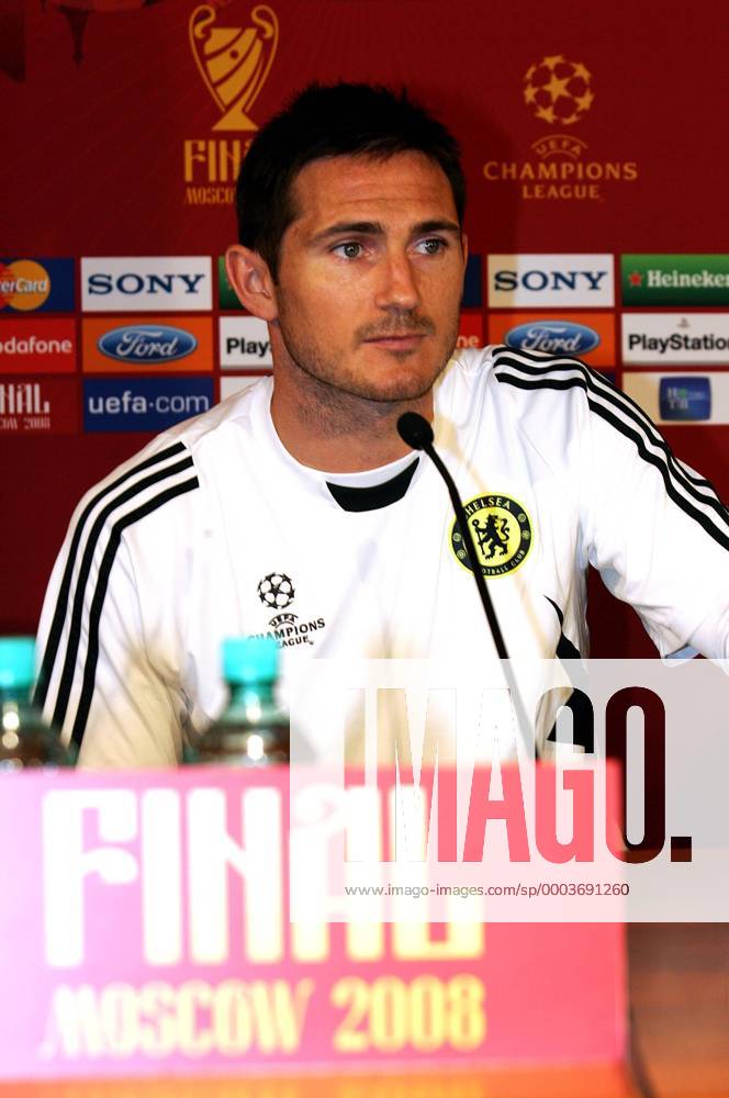 Frank Lampard (Chelsea) - Pressekonferenz zum Champions League Finale 2008 - Fußball EC 1 Herren Vorschau Champions League 2007 2008, Finale, Chelsea FC London, Pressekonferenz, Pressetermin, Einzelbild Moskau Fußball EC 1 Herren Vorschau Champions League 2007 2008, Finale, Chelsea FC London, Pressekonferenz, Pressetermin, Einzelbild Moskau