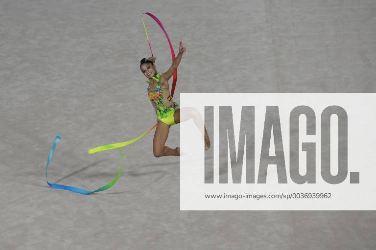 Buenos Aires, Buenos Aires, Argentina - PAULA SERRANO of Spain competes in ribbon on Day 4 of the Buenos Aires 2018 Youth Olympic Games Olympische Spiele Olympia OS at the Olympic Park. Buenos Aires 2018 Youth Olympic Games - ZUMAm105 85967555st