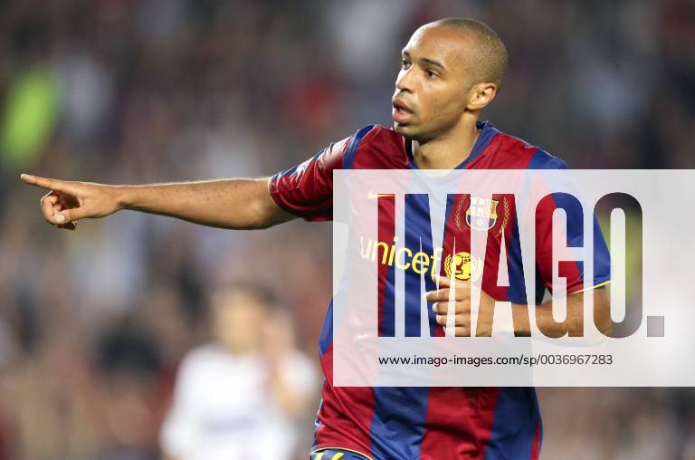 Joie de Thierry Henry apres son but- Barcelone Lyon - Champions League C1 - 19.09.2007 - Foot Football - OL- largeur attitude FOOTBALL : Thierry Henry - Nouvel entraineur de l AS Monaco - Retro - 13 10 2018 ABIBARD FEP PanoramiC