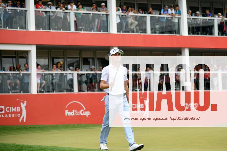 Kuala Lumpur, Malaysia - Justin Thomas of the United States prepares to play his shot on the ninth tee during round three of the CIMB Classic at TPC Kuala Lumpur on 13 October, 2018 in Kuala Lumpur, Malaysia CIMB Classic - Round Three - ZUMAn230 20181013_zaa_n230_232