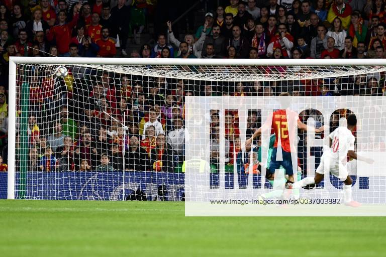 Spain v England UEFA Nations League Raheem Sterling of England scores their first goal to make it Spain 0 England 1 during the UEFA Nations League match at the Estadio Benito Villamarin, Seville Content Not Available For UK Newspapers