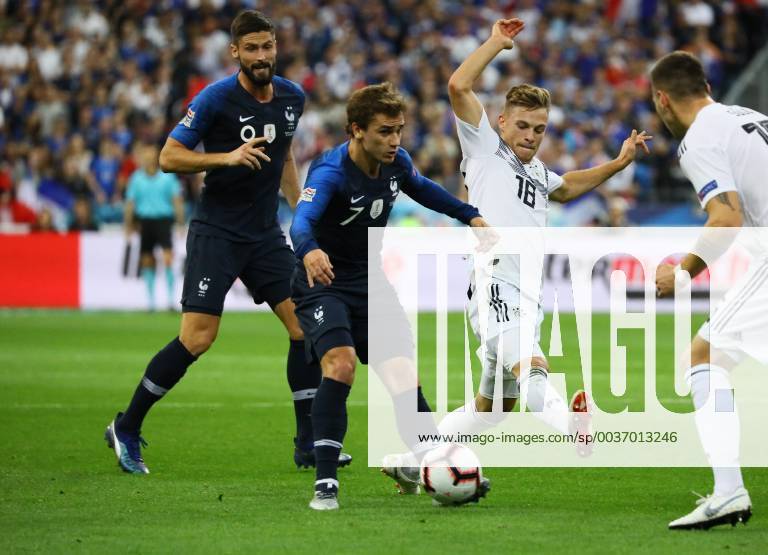 Antoine Griezmann France France vs Joshua Kimmich Germany Germany 16 10 2018 France vs Germany 4 Gameday UEFA Nations League Stade de France DISCLAIMER DFB regulations prohibit any use of photographs