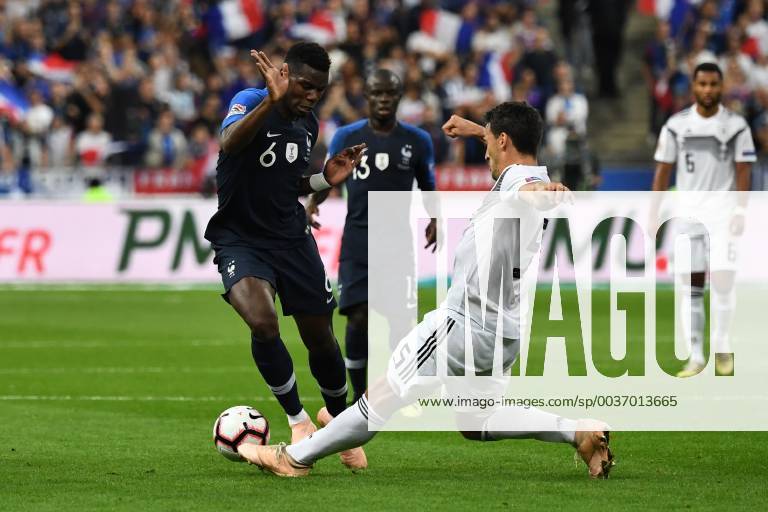 Soccer Men Season 2018 19 Nations League 4 Gameday International Friendlies in Saint Denis France Germany Paul Pogba Nr 6 France Mats Hummels Nr 5 Germany 16 10 2018
