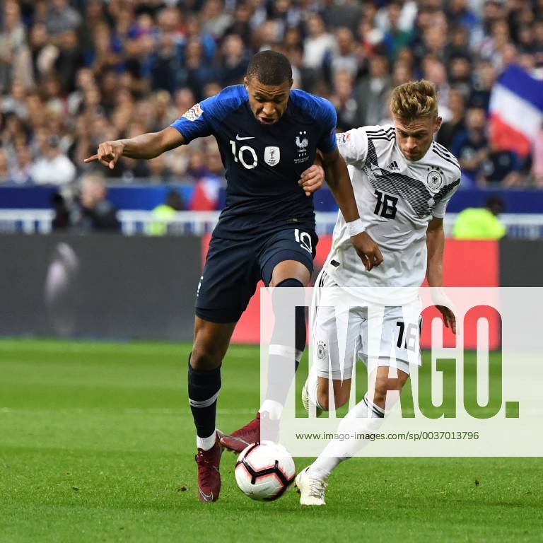 Soccer Men Season 2018 19 Nations League 4 Gameday International Friendlies in Saint Denis France Germany Kylian Mbappe No 10 France Joshua Kimmich Nr 18 Germany 16 10 2018