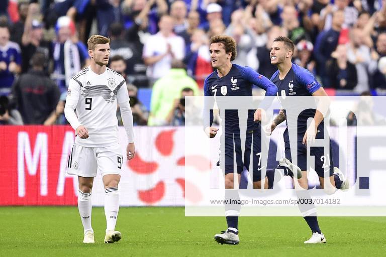 Joie des joueurs de l equipe de France apres le but de Antoine Griezmann (France) FOOTBALL : France vs Allemagne - Ligue des Nations UEFA - St Denis - 16 10 2018 JBAutissier Panoramic