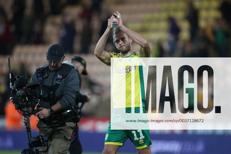 Norwich City v Aston Villa Sky Bet Championship Jordan Rhodes of Norwich applauds the fans at the end of the Sky Bet Championship match at Carrow Road, Norwich Content Not Available For UK Newspapers