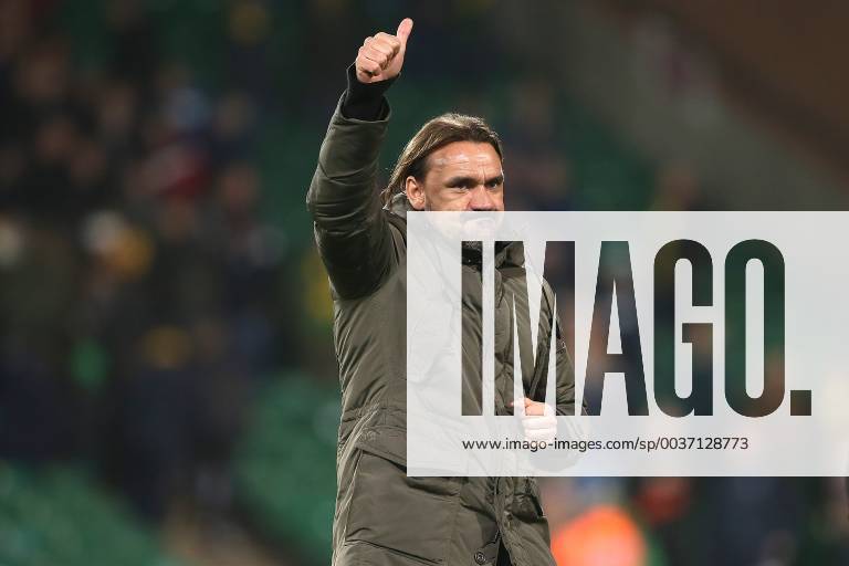 Norwich City v Aston Villa Sky Bet Championship Norwich Head Coach Daniel Farke gives the thumbs up to the fans at the end of the Sky Bet Championship match at Carrow Road, Norwich Content Not Available For UK Newspapers