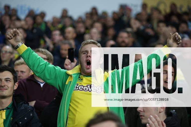 Norwich City v Aston Villa Sky Bet Championship The Norwich fans celebrate victory at the end of the Sky Bet Championship match at Carrow Road, Norwich Content Not Available For UK Newspapers