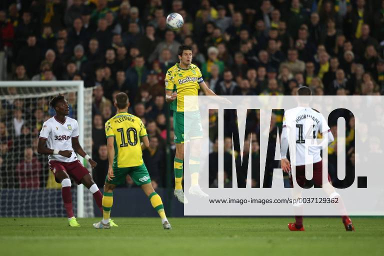 Norwich City v Aston Villa Sky Bet Championship Timm Klose of Norwich wins a header during the Sky Bet Championship match at Carrow Road, Norwich Content Not Available For UK Newspapers