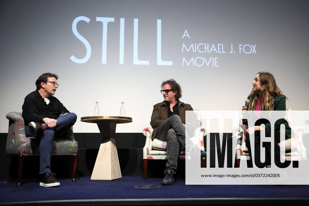Still: A Michael J. Fox Movie Screening, Q&A and reception with Michael J. Fox and Director Davis Guggenheim at The Whitby Featuring: Michael J. Fox, Davis Guggenheim (Director) and Heidi Ewing (Moderator) Where: New York, New York, United States When: 04 Dec 2023 Credit: Marion Curtis StarPix for Apple startraksphoto.com . NOT FOR USE BY NEWSPAPERS BASED IN THE UK.