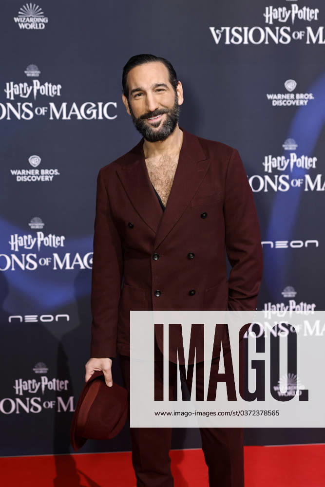 Dancer Massimo Sinato on the red carpet for the world premiere of the Harry Potter Visions of Magic exhibition at the Odysseum Cologne, 06 12 2023 NRW Germany