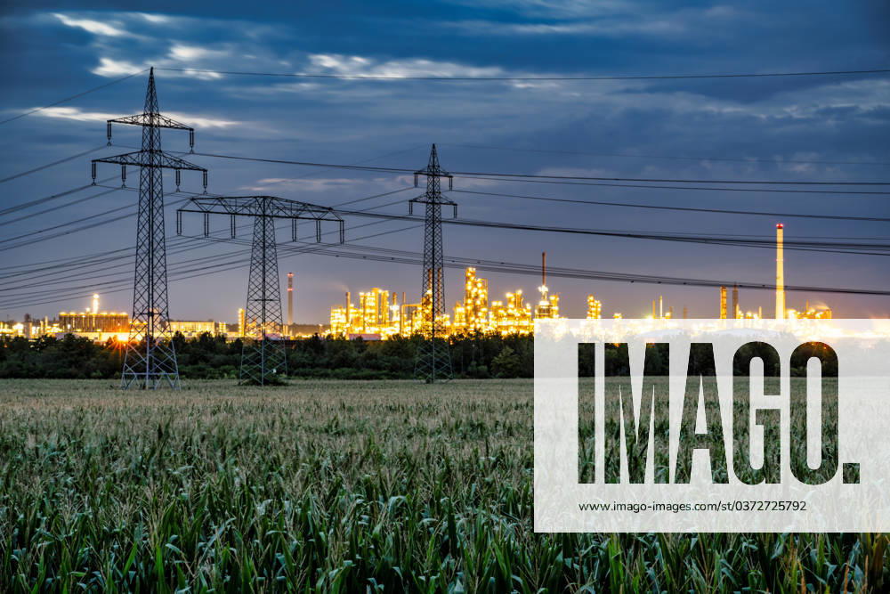 A view of the industrial plant near Leuna at night A view of the industrial plant near Leuna at night in Germany